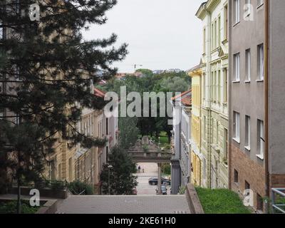 Schritte der Schodova Straße in Brno, Tschechische Republik Stockfoto