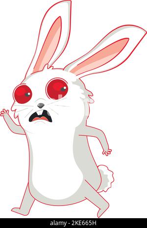 Cartoon weißen Hase läuft weg und schauen zurück. Stock Vektor