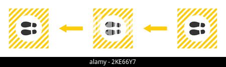 Soziale Distanzierungszeichen. Symbol für Anweisungen zur sozialen Distanzierung. Halten Sie den Abstand ein. Schützen Sie sich vor Viren-Infektion. Vektorgrafik Stock Vektor
