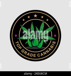 Kreisförmiges Vektorlogo von Canabis Stock Vektor
