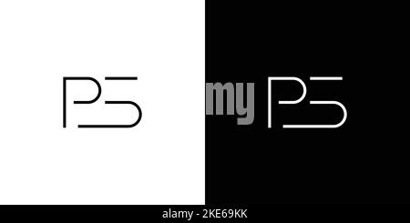 Einfaches und modernes Logo mit PS Initials Stock Vektor