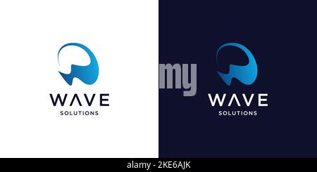 Modernes und einzigartiges Wave-Logo-Design Stock Vektor