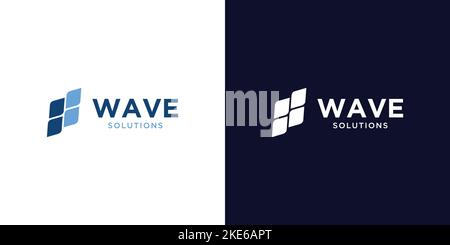 Modernes und einzigartiges Wave Logo Design 2 Stock Vektor