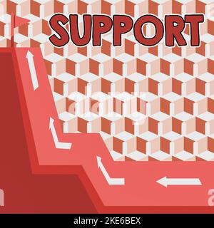 Unterstützung für konzeptionelle Displays. Geschäftsidee, die das Gewicht von etwas trägt oder aufrecht hält Stockfoto