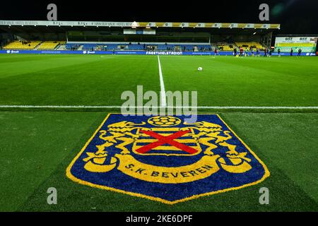 Beveren, Belgien, 10. November 2022, Illustration vor einem Fußballspiel zwischen SK Beveren (1B) und dem Royal Antwerp FC, Donnerstag, 10. November 2022 in Beveren, im Finale des Croky Cup Belgian Cup 1/16. BELGA FOTO DAVID PINTENS Stockfoto