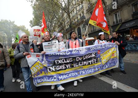 Faible mobilization pour les salaires à Paris, la cgt n'a pas réussie à mobilizer en nombre les différentes branches professionnelle Stockfoto