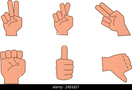 Satz von verschiedenen Handgesten Symbol Vektor Stock Vektor