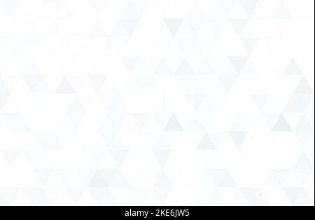Abstraktes Muster in hellgrauer und weißer Dreiecksform. Geometrischer dreieckiger Hintergrund im Vollformat mit Kopierbereich. Stockfoto