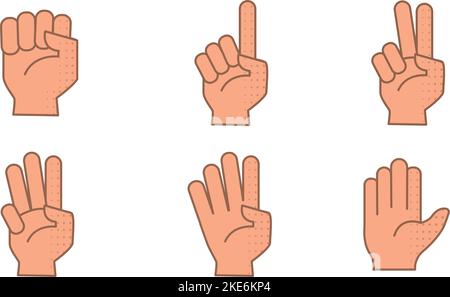 Satz von verschiedenen Handgesten Symbol Vektor Stock Vektor