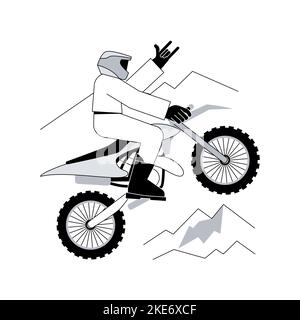 Motocross abstrakte Konzept Vektor Illustration. Abenteuersport, Motorsport-Meisterschaft, Motorrad-Rennen, extreme Strecke, Motorcross-Rallye, enduro Dirt Bike, Fahrradfahrer, Moto abstrakte Metapher. Stock Vektor