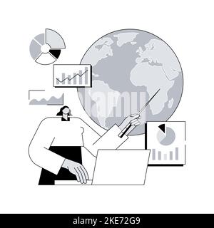 Klimadaten teilen und verwenden abstrakte Konzeptvektordarstellung. Klimainformationen, globale Datenbank, historische Wettervorhersage, Rechenzentrum zum Klimawandel, abstrakte statistische Metapher. Stock Vektor