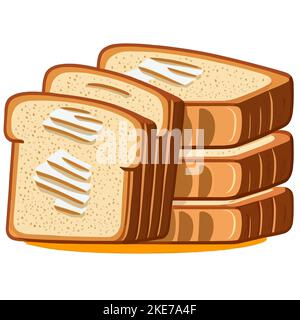 Ein geschnittenes Brot, isoliert auf weißem Hintergrund Stock Vektor