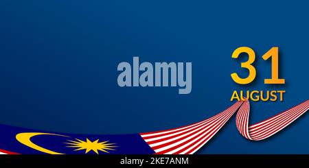 banner für den tag der Unabhängigkeit malaysias. Hintergrundpräsentation. Hintergrunddesign. Minimalistisches Design Stock Vektor