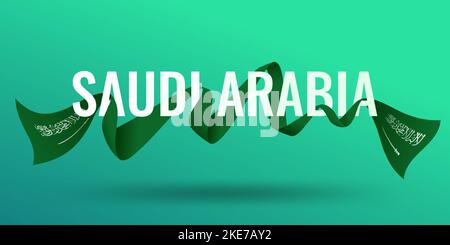 Saudi-Arabien mit Flagge geschmückt Stock Vektor