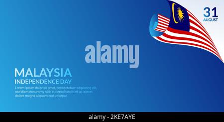 banner für den tag der Unabhängigkeit malaysias. Hintergrundpräsentation. Hintergrunddesign. Minimalistisches Design Stock Vektor