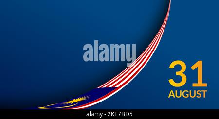 banner für den tag der Unabhängigkeit malaysias. Hintergrundpräsentation. Hintergrunddesign. Minimalistisches Design Stock Vektor