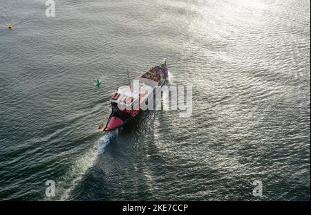 Porto Portugal, Besichtigungstour mit einem Rabelo-Boot auf der Duoro-Luft Stockfoto