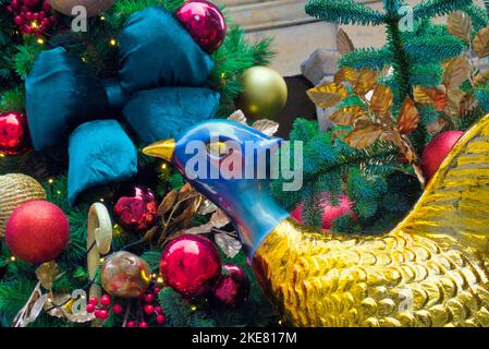 ivy Restaurant Glasgow Außenfassade Weihnachtsdekoration aus nächster Nähe Stockfoto