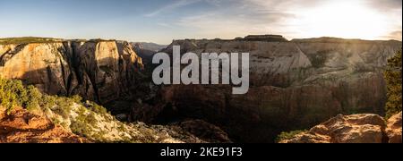 Panorama des Aussichtspunkts im Zion National Park Stockfoto