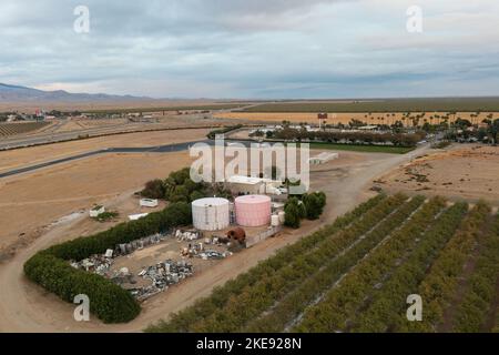 Luftaufnahme der Harris Ranch in Kalifornien Stockfoto