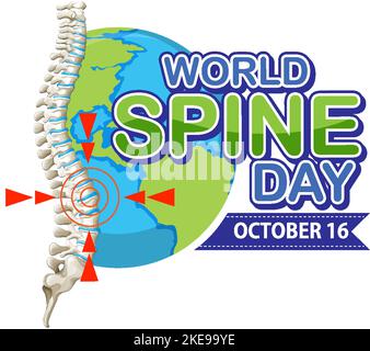 Illustration zum World Spine Day Banner Stock Vektor