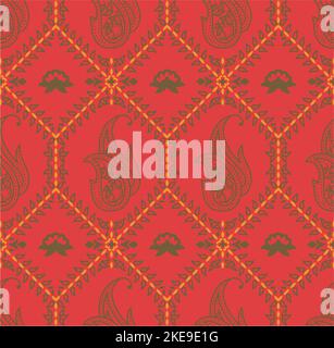 Nahtloses Muster : Paisley-Stil. Handgezeichnetes Nahtloses Musterdesign, Paisley-Stil. Stock Vektor