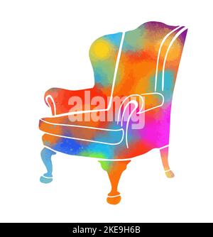 Stuhl Silhouette bunt. Vektorgrafik Stock Vektor