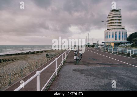 Hastings, Großbritannien 11.. November 2022, Küste, Winter am Strand Stockfoto