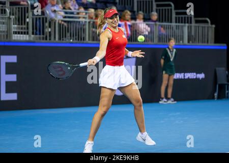 Glasgow, Schottland 10.. November 2022. Das Team GB erspielt im entscheidenden Gruppenspiel des Billy Jean King Cup einen Sieg über Spanien im Jahr 3-0. Stockfoto