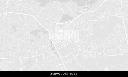 Weiß und hellgrau Nairobi Stadtgebiet Vektor Hintergrundkarte, Straßen und Wasser Illustration. Widescreen-Format, Roadmap für digitales flaches Design. Stock Vektor