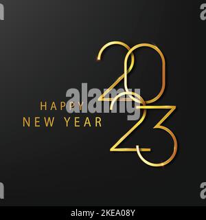 Frohes Neues Jahr 2023. Logo-Konzept für Kalender und Büroartikel für das neue Jahr. Stock Vektor