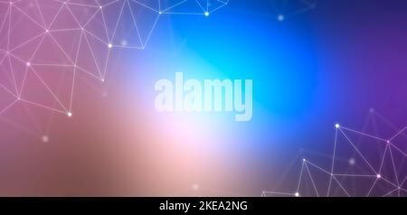 Abstrakt futuristische digitale Technologie Hintergrund verbundenen Punkte auf hellblauem Banner Stockfoto