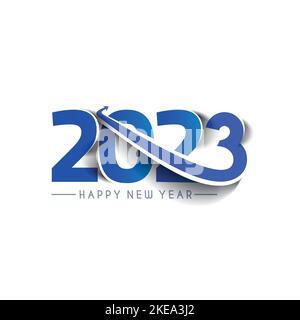 Frohes Neues Jahr 2023. Logo-Konzept für Kalender und Büroartikel für das neue Jahr. Stock Vektor