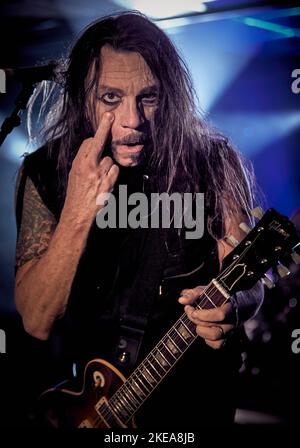 US Rock Legends SKID ROW, Live-Auftritt in Hard Rock Hell XV, November 2022, Fotos von John Lambeth. Stockfoto