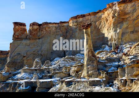 Wahweap Hoodoos, White Hoodoos, Steinskulpturen aus Sandstein, Grand Staircase Escalante National Monument, Utah, USA, Nord Amerika Stockfoto