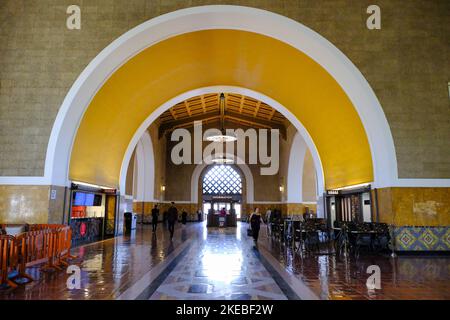 Union Station ist der Hauptbahnhof in Los Angeles, USA Stockfoto