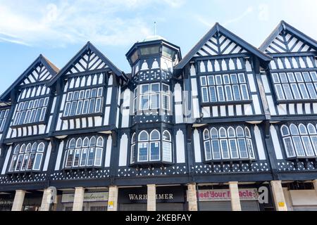 Schwarz-weiße Gebäude, Knifesmithgate, Chesterfield, Derbyshire, England, Vereinigtes Königreich Stockfoto