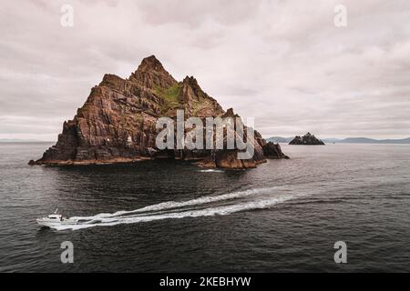 Skellig Michael vor der Küste der Grafschaft Kerry, Irland Stockfoto