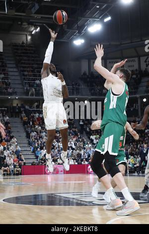 Villeurbanne, Frankreich - 10/11/2022, Jonah MATHEWS aus Lyon während des Euroleague-Basketballspiels der Turkish Airlines zwischen LDLC ASVEL Villeurbanne und Zalgiris Kaunas am 10. November 2022 in Astroballe in Villeurbanne, Frankreich - Foto: Romain Biard/DPPI/LiveMedia Stockfoto