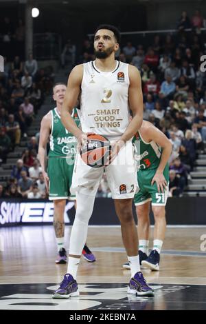 Villeurbanne, Frankreich - 10/11/2022, Amine NOUA aus Lyon während des Euroleague-Basketballspiels von Turkish Airlines zwischen LDLC ASVEL Villeurbanne und Zalgiris Kaunas am 10. November 2022 in Astroballe in Villeurbanne, Frankreich - Foto: Romain Biard/DPPI/LiveMedia Stockfoto