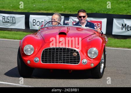 Ferrari 166 MM Barchetta, Ferrari 75. Jubiläumsfeier, Rennwagen vor 1966, Formel 1, F1, GT-Autos, Sportprototypen, Goodwood Revival Stockfoto