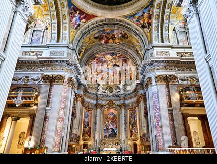 Rom Latium Italien. Die Kirche des heiligen Ignatius von Loyola auf dem Campus Martius. Stockfoto