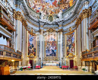 Rom Latium Italien. Die Kirche des heiligen Ignatius von Loyola auf dem Campus Martius. Stockfoto