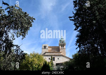 Cartuja de Valldemossa, auf Mallorca, Spanien. Ehemaliges Kloster, in dem die polnische Musik Frederich Chopin vor seinem Tod mehrere Wintermonate lebte Stockfoto