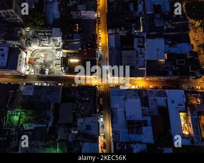 Nordamerika, Karibik, Großantillen, Hispaniola Island, Dominikanische Republik, Santo Domingo, Zona Colonial, Luftansicht der Zona Colonial Stockfoto