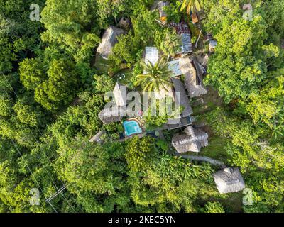 Nordamerika, Karibik, Großantillen, Hispaniola Island, Dominikanische Republik, Puerto Plata Province, Tubagua, Tubagua Eco Lodge, Vogelperspektive Stockfoto