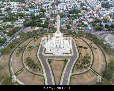Nordamerika, Karibik, Großantillen, Hispaniola Island, Dominikanische Republik, Santiago, Monumento a los Héroes de la Restauración Vogelperspektive Stockfoto