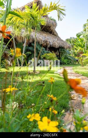 Nordamerika, Karibik, Großantillen, Hispaniola Island, Dominikanische Republik, Sama, Las Galerien, Bungalow im Eco Hotel Chalet Tropical Stockfoto