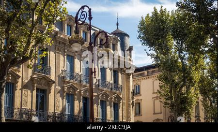 Rue Gambeta in Narbonne. Stockfoto