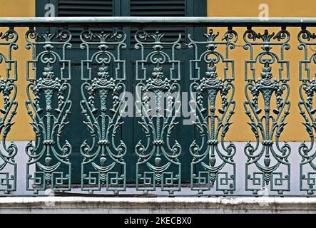 Dekoratives Gitter in der Veranda, Petropolis, Rio de Janeiro, Brasilien Stockfoto